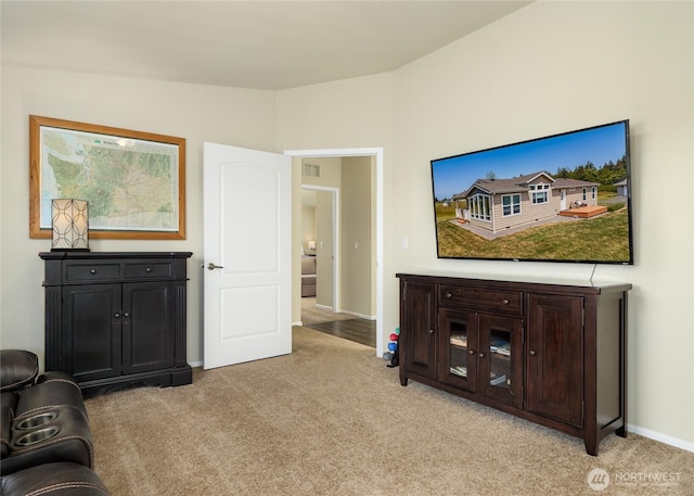 155 Triopha Ln, Sequim, WA 98382 - living area featuring light colored carpet and lofted ceiling