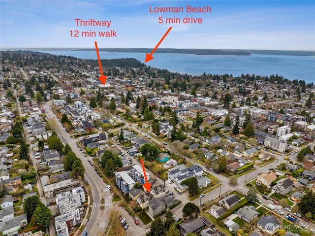 5907 40th Ave SW Unit B, Seattle, WA 98136 - aerial view of property's location featuring a large body of water