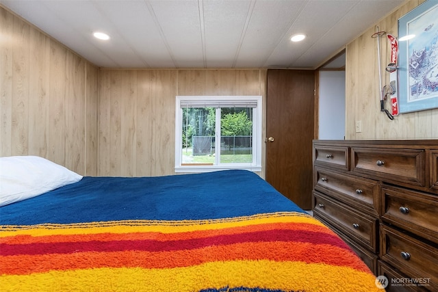 118 Silver Tip Ln, Packwood, WA 98361 - bedroom with wooden walls and recessed lighting