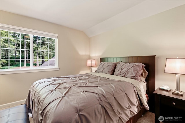 7302 Phillips Rd SE, Port Orchard, WA 98367 - carpeted bedroom with vaulted ceiling and baseboards