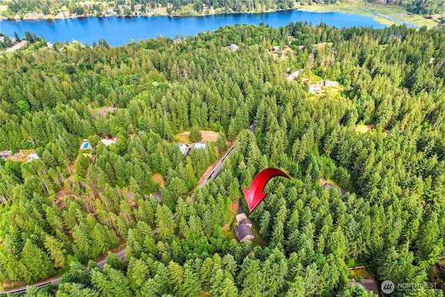 7302 Phillips Rd SE, Port Orchard, WA 98367 - aerial overview of property's location with a forest and a large body of water