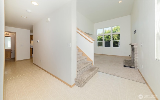 2715 99th Ave NE, Lake Stevens, WA 98258 - stairs with recessed lighting and tile patterned floors