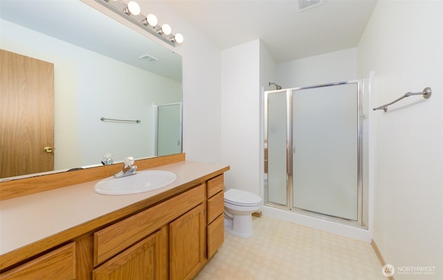 2715 99th Ave NE, Lake Stevens, WA 98258 - bathroom featuring vanity, a stall shower, and tile patterned floors