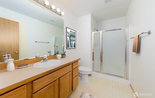 2715 99th Ave NE, Lake Stevens, WA 98258 - full bath featuring vanity, a shower stall, and tile patterned floors