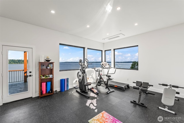 9418 165th Avenue Ct SW, Longbranch, WA 98351 - exercise area featuring recessed lighting and plenty of natural light