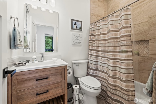9418 165th Avenue Ct SW, Longbranch, WA 98351 - full bathroom featuring vanity and shower / bath combination with curtain
