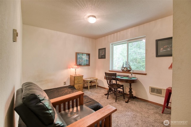 401 Draconis Ave SE, Ocean Shores, WA 98569 - sitting room featuring carpet, baseboards, and a textured ceiling