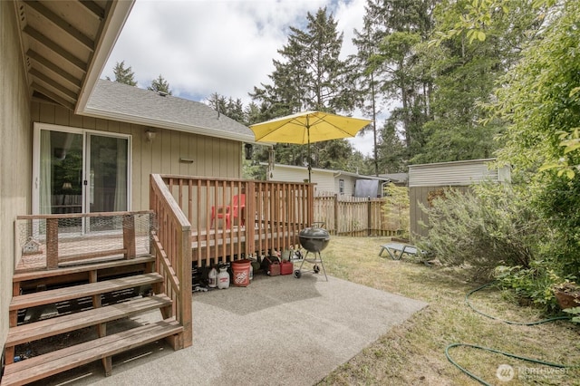 401 Draconis Ave SE, Ocean Shores, WA 98569 - view of yard featuring a deck and a patio