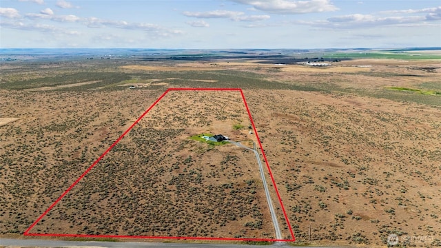 7186 16th Rd NE, Moses Lake, WA 98837 - overview of rural landscape with property parcel outlined