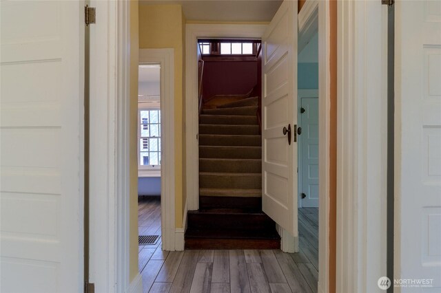 244 Marcus St, Walla Walla, WA 99362 - entryway with light wood-style floors and stairway