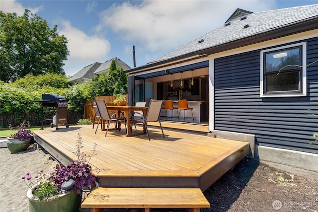 515 S Division St, Walla Walla, WA 99362 - wooden deck featuring outdoor dining area and area for grilling