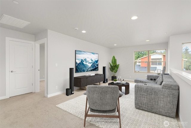 13307 SE 238th Pl Unit 11, Kent, WA 98042 - carpeted living room featuring baseboards and recessed lighting