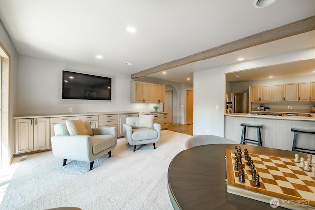 5520 Canvasback Rd, Blaine, WA 98230 - living area featuring recessed lighting and light carpet