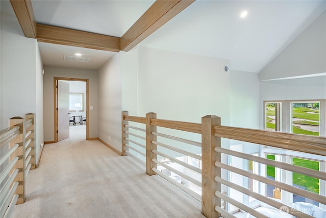 5520 Canvasback Rd, Blaine, WA 98230 - hall with an upstairs landing, carpet floors, and baseboards