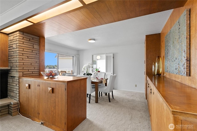 1101 Terrace Dr, Lynden, WA 98264 - kitchen with light carpet and wooden ceiling