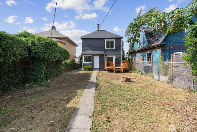 422 S Wright Ave, Tacoma, WA 98418 - back of house featuring a wooden deck