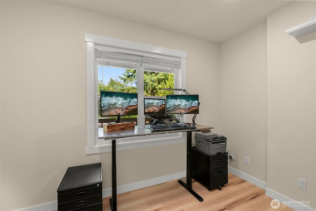 17765 25th Ave NE, Shoreline, WA 98155 - office area featuring light wood-style floors and baseboards