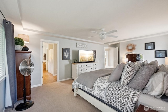 19409 90th Avenue Ct E, Graham, WA 98338 - bedroom featuring light colored carpet, baseboards, and ceiling fan