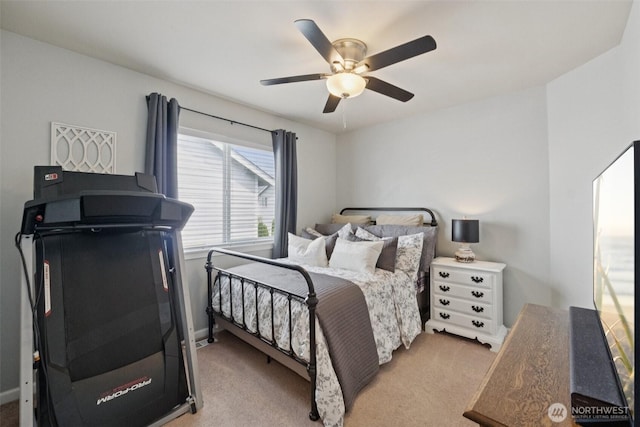 19409 90th Avenue Ct E, Graham, WA 98338 - bedroom featuring light carpet, ceiling fan, and baseboards