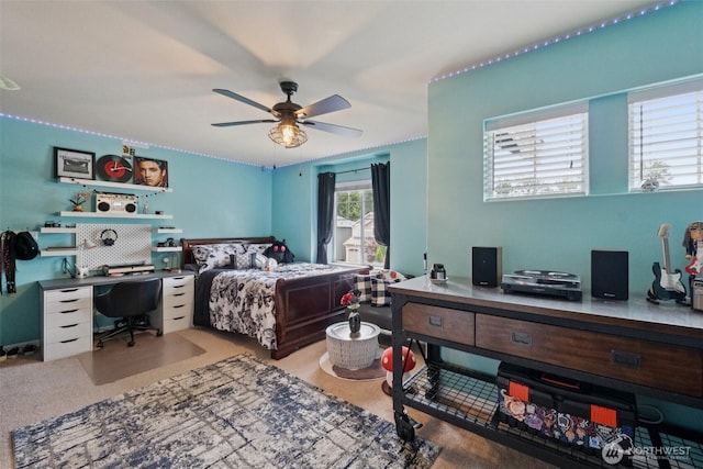 19409 90th Avenue Ct E, Graham, WA 98338 - bedroom with a desk, carpet floors, and ceiling fan