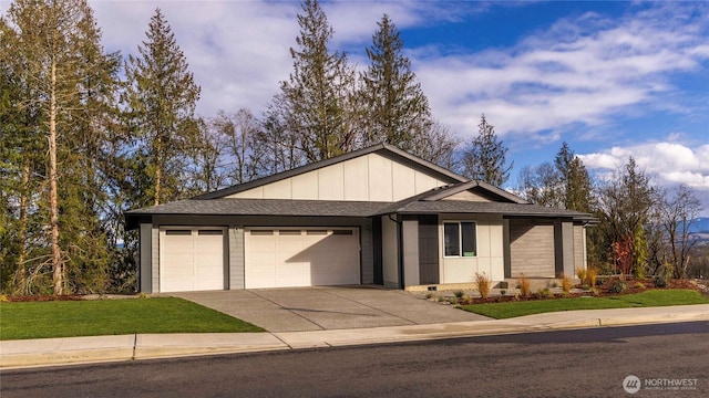 17615 142nd Ave E Unit 14, Puyallup, WA 98374 - single story home with a garage, concrete driveway, roof with shingles, and a front lawn