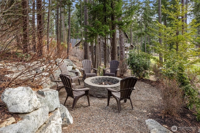 420 Black Nugget Ln, Cle Elum, WA 98922 - view of patio / terrace featuring a fire pit