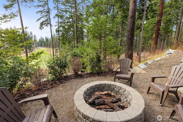 420 Black Nugget Ln, Cle Elum, WA 98922 - view of patio / terrace with an outdoor fire pit