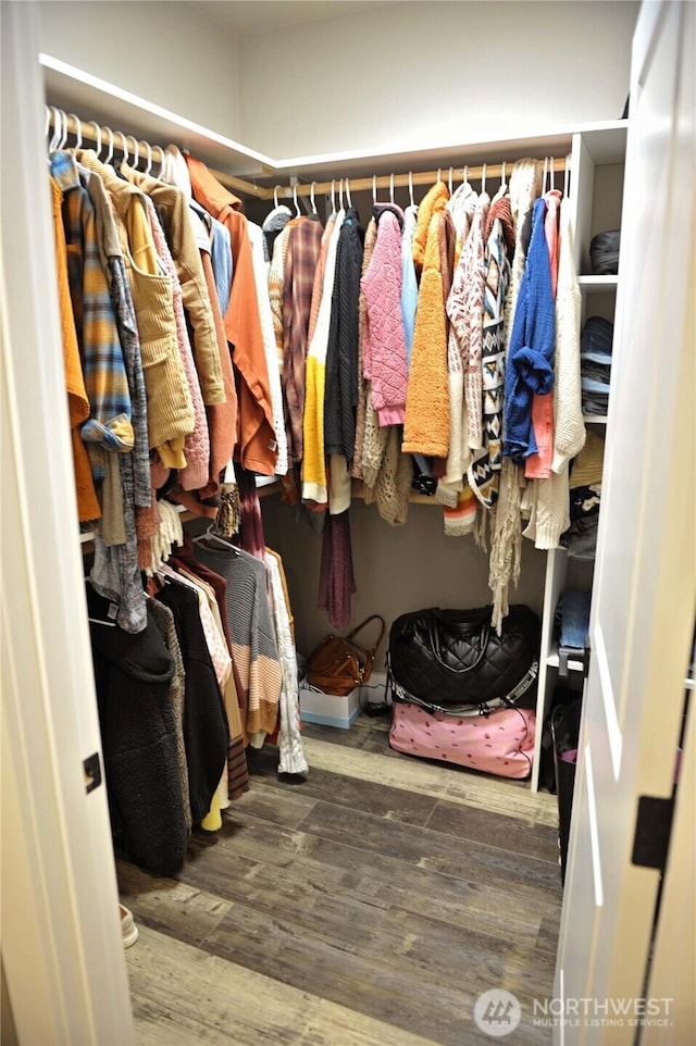 613 Aster Ct SE, Ocean Shores, WA 98569 - walk in closet featuring wood finished floors