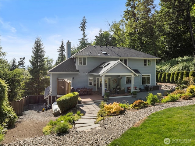 6817 Picnic Point Rd, Edmonds, WA 98026 - rear view of property featuring a chimney and a deck