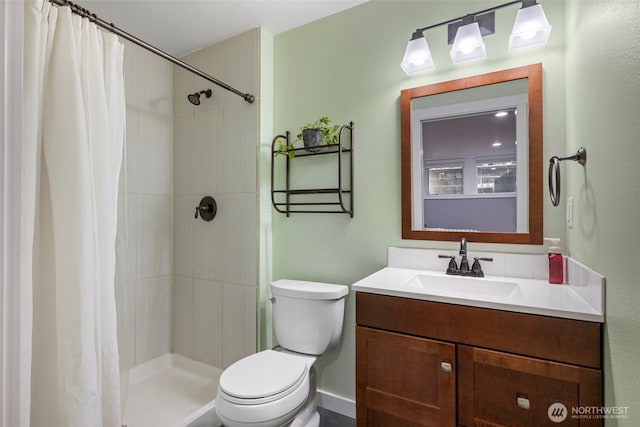 6817 Picnic Point Rd, Edmonds, WA 98026 - bathroom with toilet, vanity, and tiled shower