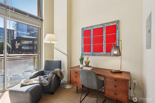 900 Lenora St Unit W106, Seattle, WA 98121 - office with wood finished floors and electric panel