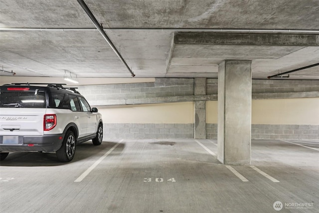 900 Lenora St Unit W106, Seattle, WA 98121 - parking garage with concrete block wall
