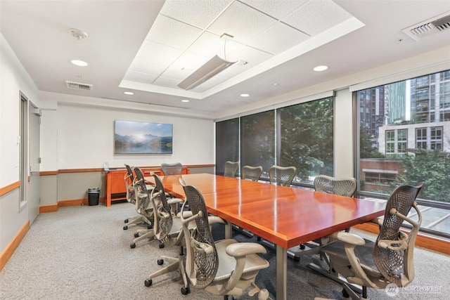 900 Lenora St Unit W106, Seattle, WA 98121 - office space featuring a tray ceiling, light colored carpet, and recessed lighting