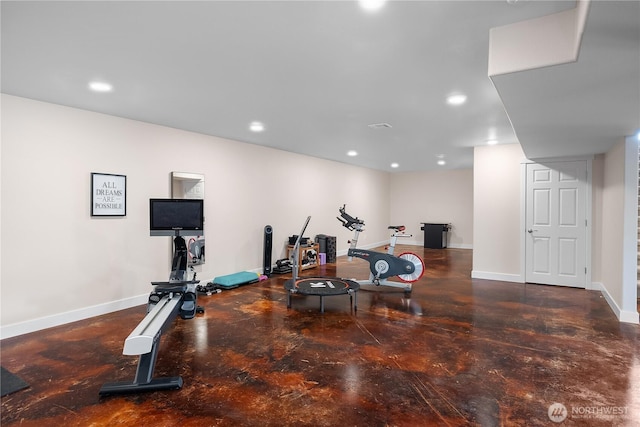 24 Jacalyn Ln, Grayland, WA 98547 - exercise room featuring recessed lighting and baseboards