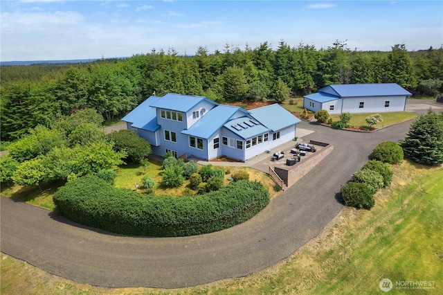 24 Jacalyn Ln, Grayland, WA 98547 - view from above of property featuring a heavily wooded area