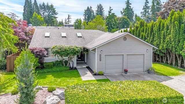 6002 35th Way SE, Auburn, WA 98092 - view of front of property with a front yard, a garage, roof with shingles, and driveway