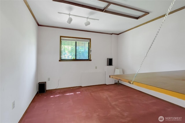 4026 SW 328th St, Federal Way, WA 98023 - spare room with carpet floors, ornamental molding, and track lighting