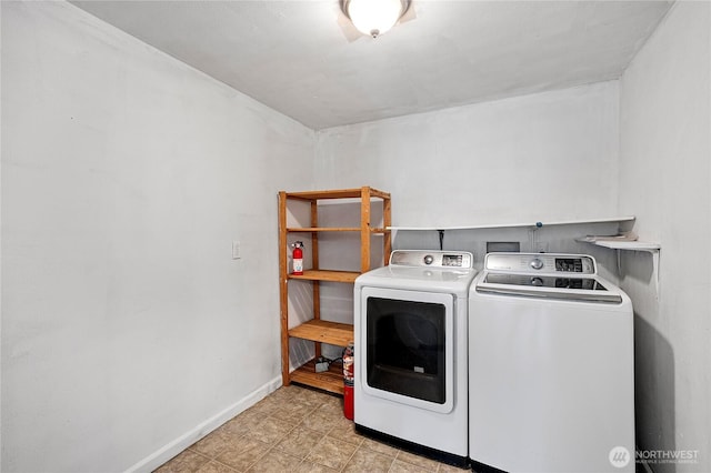 12244 NE 136th Pl, Kirkland, WA 98034 - laundry room featuring washer and clothes dryer and baseboards