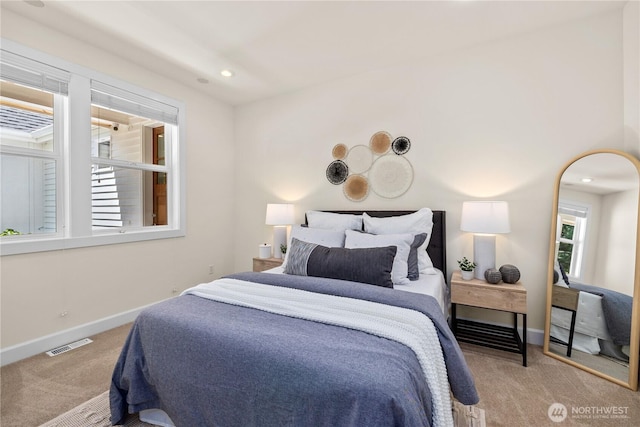 2575 Bretland Rd, Camano Island, WA 98282 - bedroom with carpet flooring, baseboards, and recessed lighting