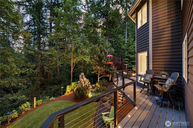 7531 Hawkstone Ave SW, Port Orchard, WA 98367 - wooden deck with a yard and a wooded view