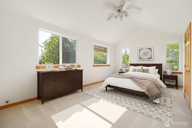 14502 45th St SW, Lakebay, WA 98349 - bedroom featuring baseboards, multiple windows, and lofted ceiling