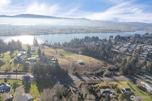 325 E State Route 4, Cathlamet, WA 98612 - aerial view of property and surrounding area featuring a water and mountain view