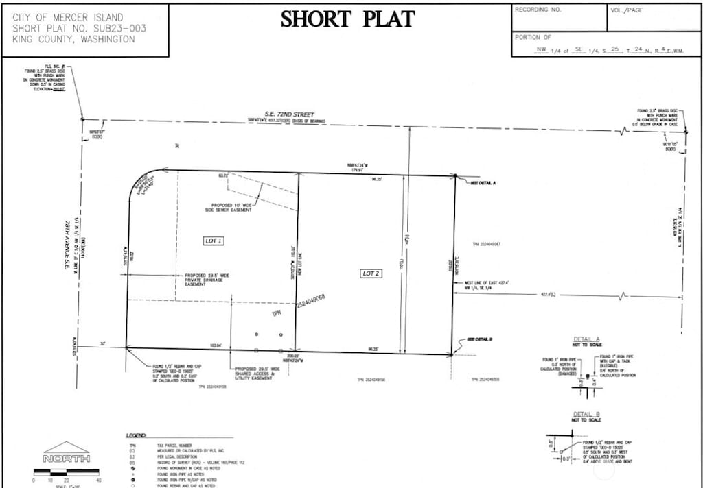 7204 78th Ave SE, Mercer Island, WA 98040 - survey map / technical document