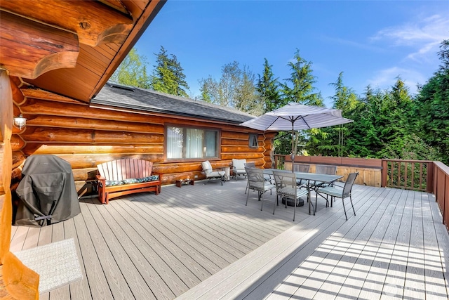 1416 Marietta Ave, Bellingham, WA 98226 - wooden deck with outdoor dining space