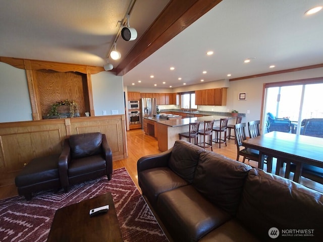 440 W Line Rd, Ephrata, WA 98823 - living room with light wood-style flooring, recessed lighting, and track lighting