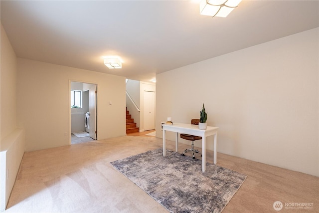 7309 46th Street Ct W, University Place, WA 98466 - home office with carpet flooring and washer / clothes dryer