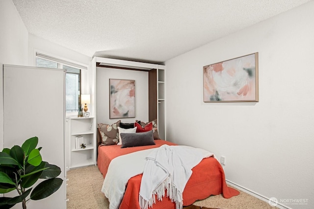 16929 Inglewood Rd NE Unit C201, Kenmore, WA 98028 - bedroom featuring carpet flooring and a textured ceiling