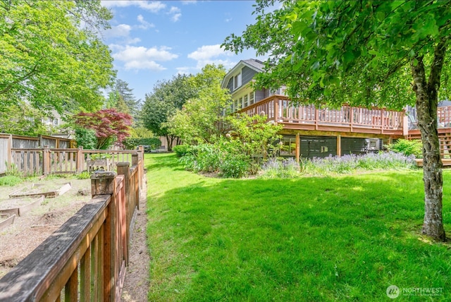1833 3rd Ave, Kirkland, WA 98033 - view of yard featuring a vegetable garden and a wooden deck