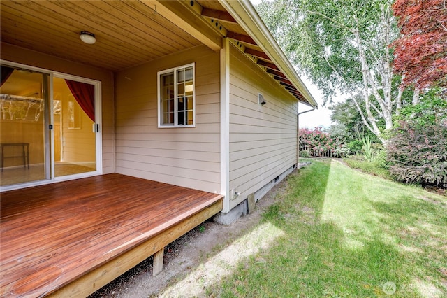 20135 Bue Rund Loop NE, Poulsbo, WA 98370 - view of side of property featuring a wooden deck and a lawn