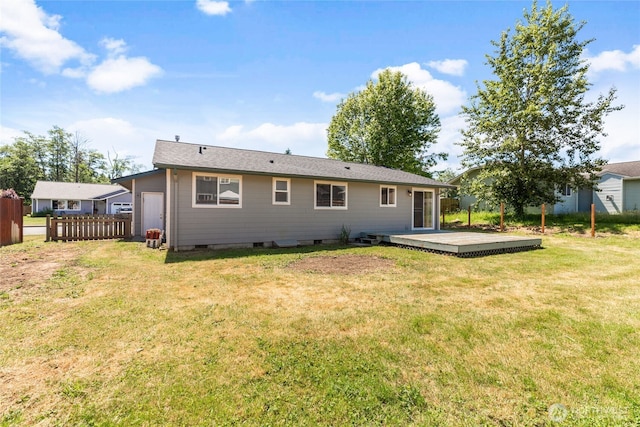 2376 Nicholas Dr, Ferndale, WA 98248 - rear view of property with a wooden deck and crawl space